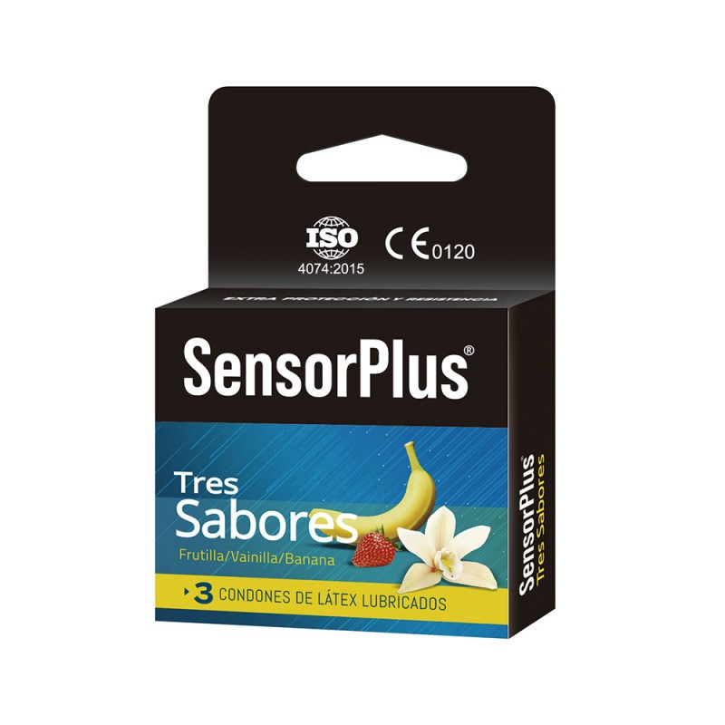 Condones Sensor Plus Tres Sabores -...